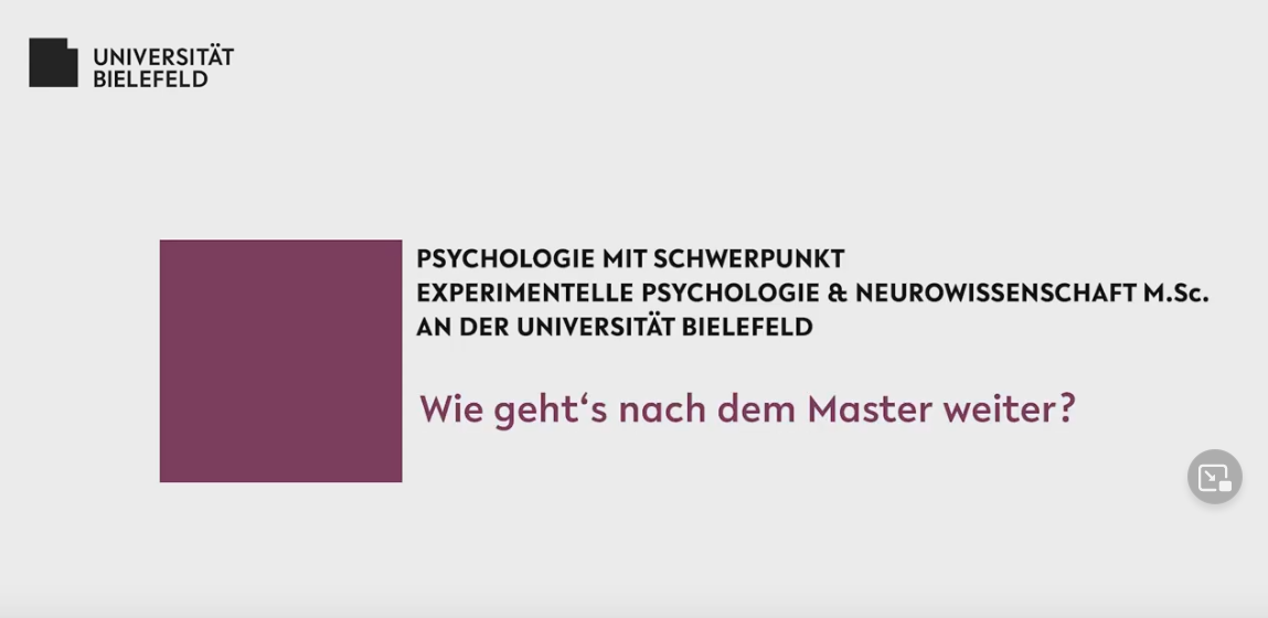 Ein kurzes Videostatement zur Frage: Wie geht es nach dem Master weiter?